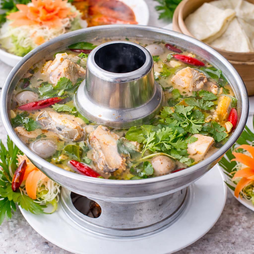 ต้มยำปลากระพงน้ำใส