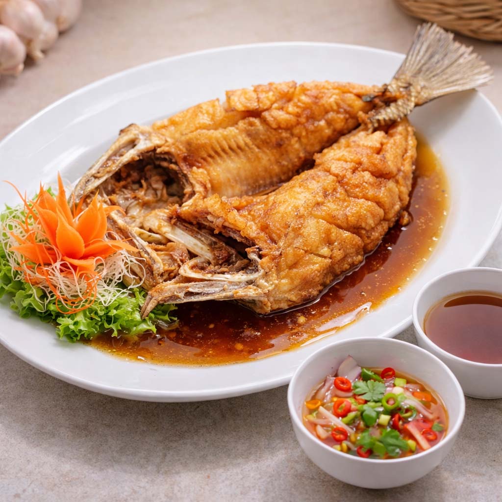 ปลากะพงทอดน้ำปลา