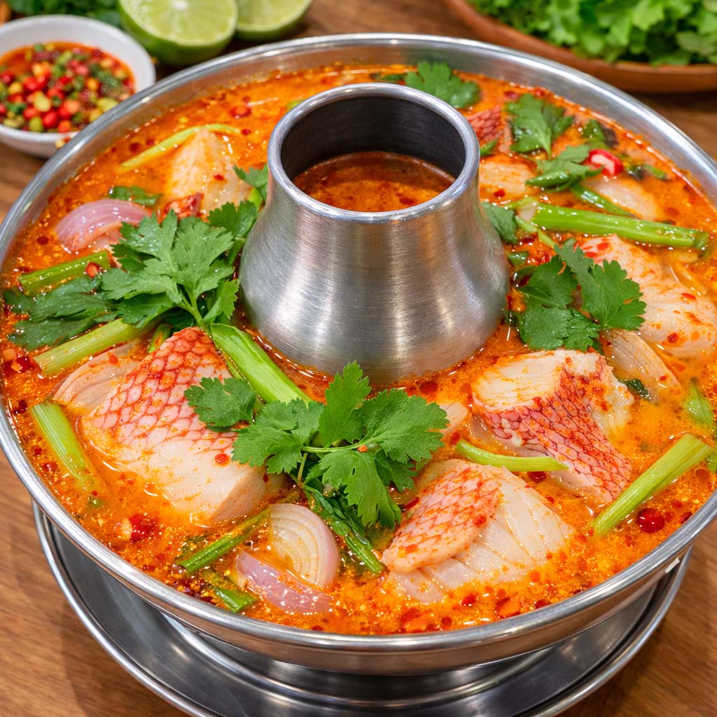 ต้มยำปลาทับทิมน้ำข้น