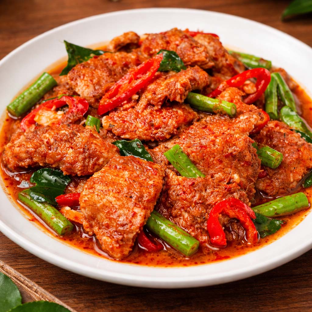 ผัดพริกแกงไก่