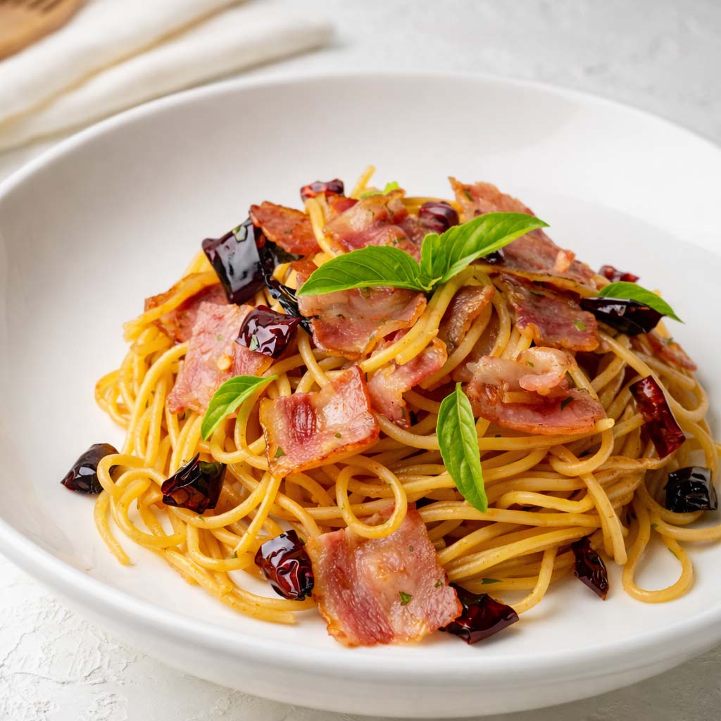 สปาเก็ตตี้ผัดพริกแห้ง