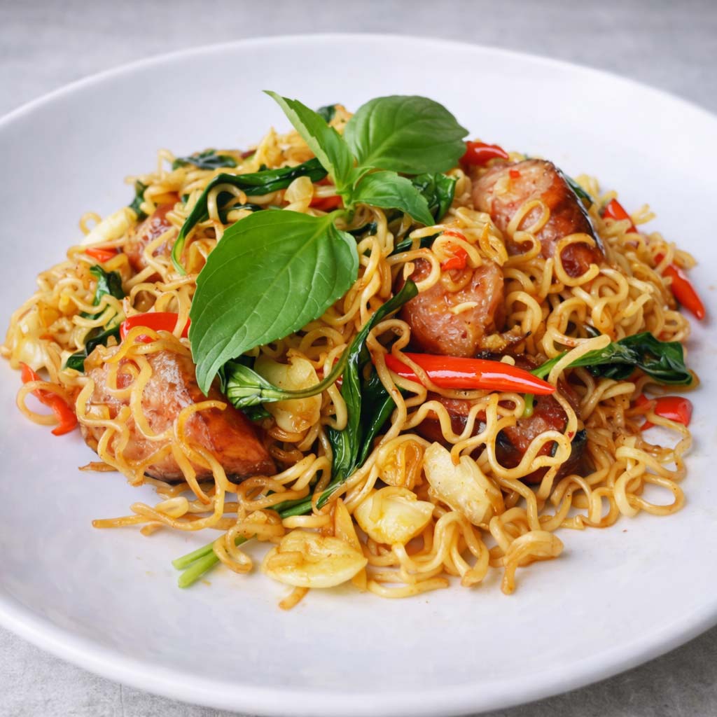 มาม่าผัดขี้เมาหมู