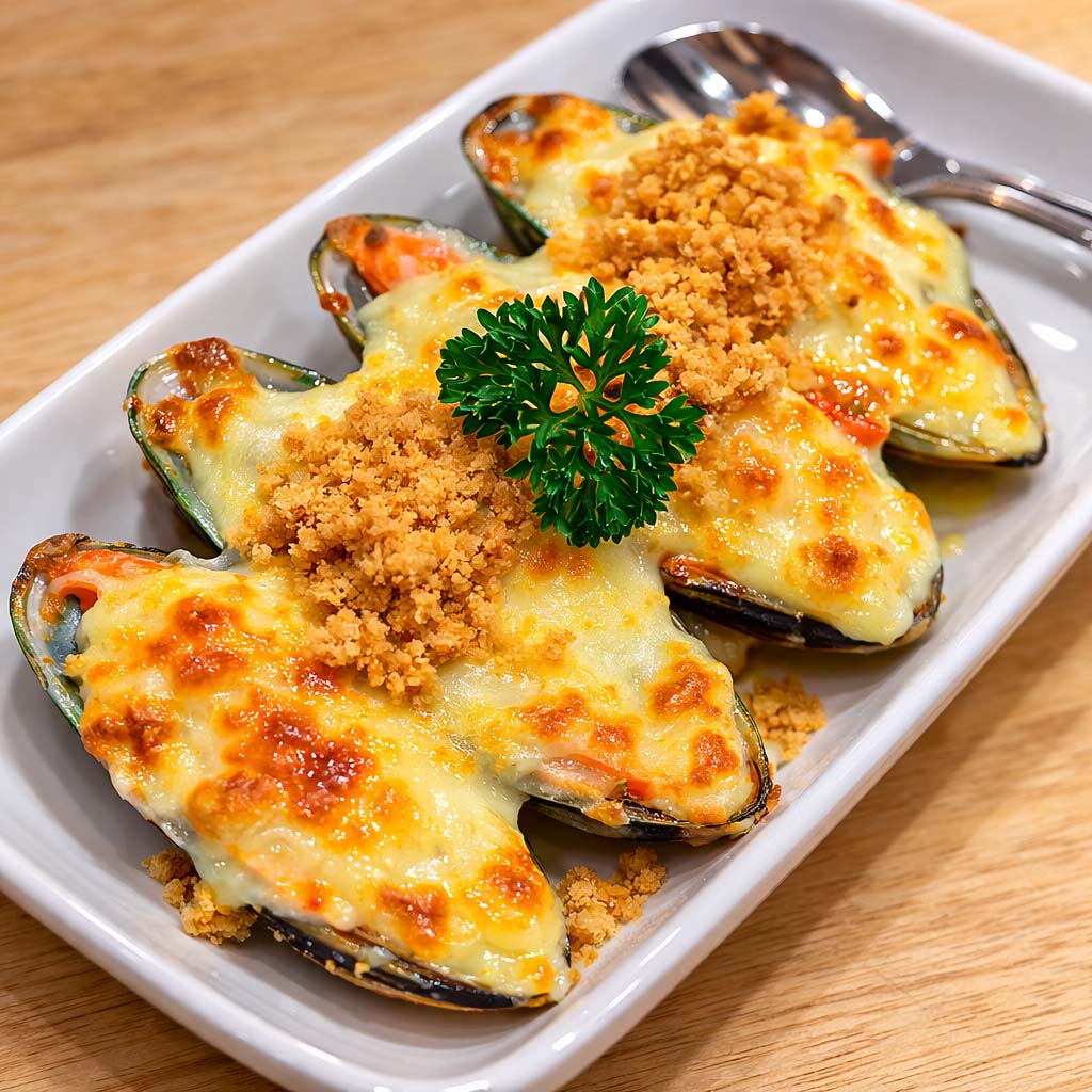 หอยแมลงภู่อบชีส