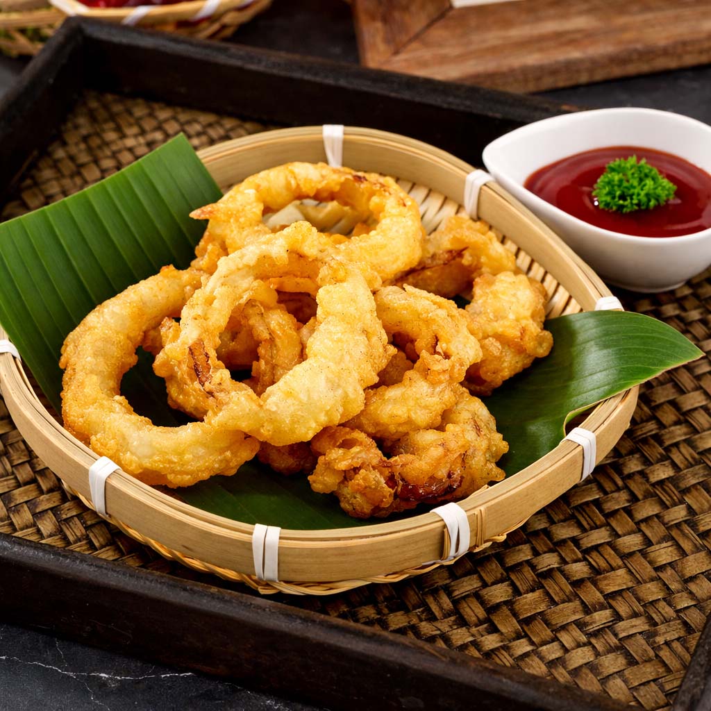 หอมทอดซอสไข่เค็ม