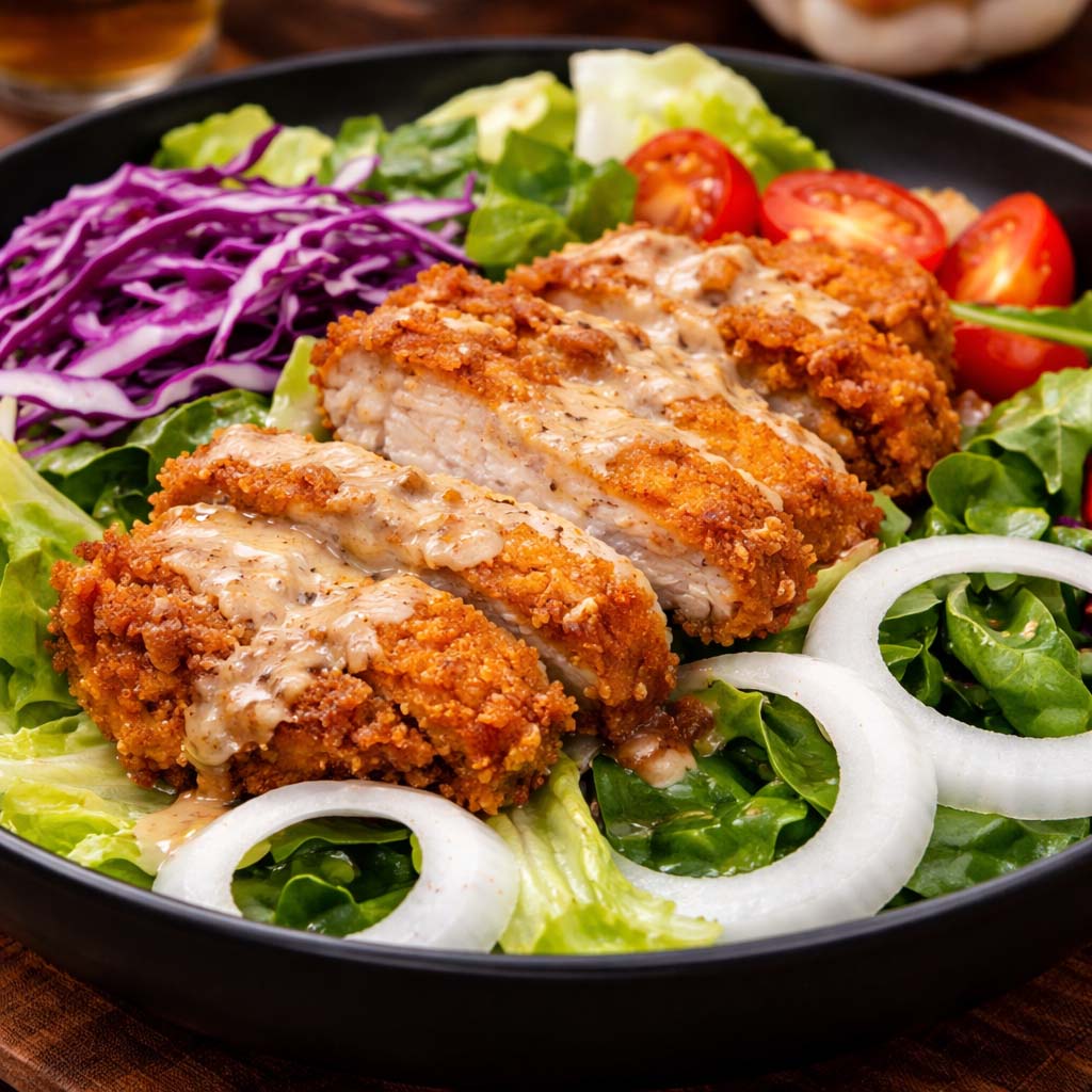 สลัดไก่ทอด