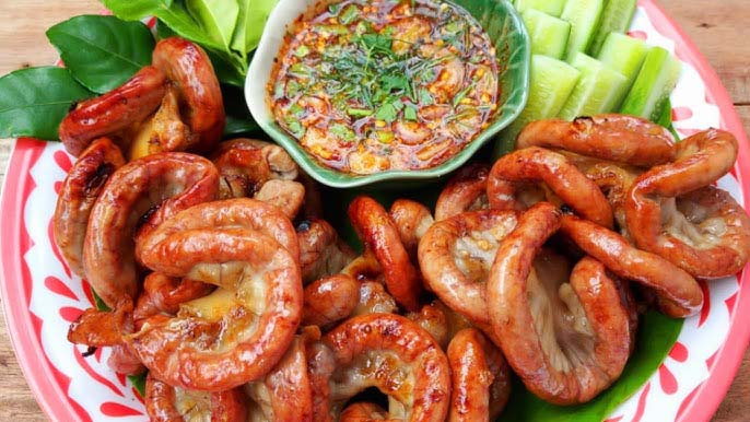 ไส้อ่อนหมูย่าง