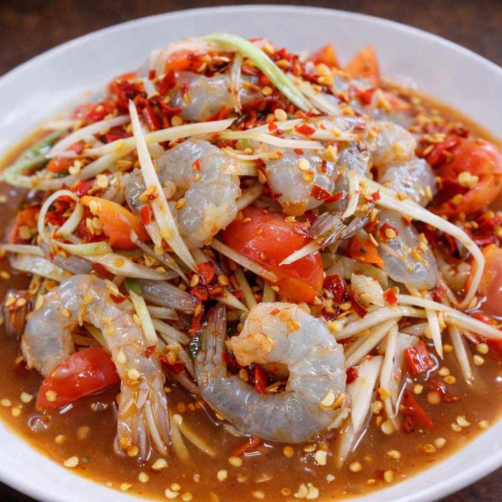 ตำกุ้งสด