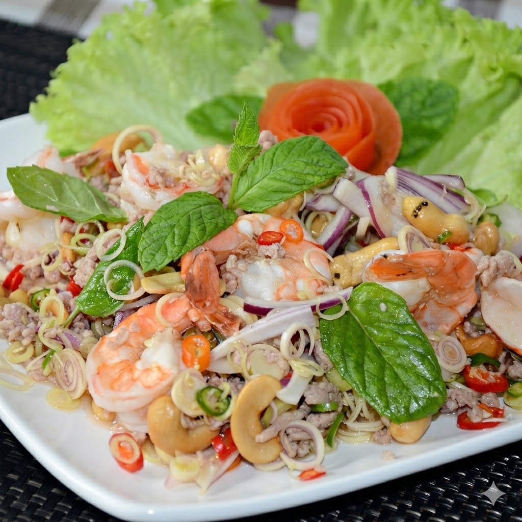 ยำตะไคร้กุ้งสด