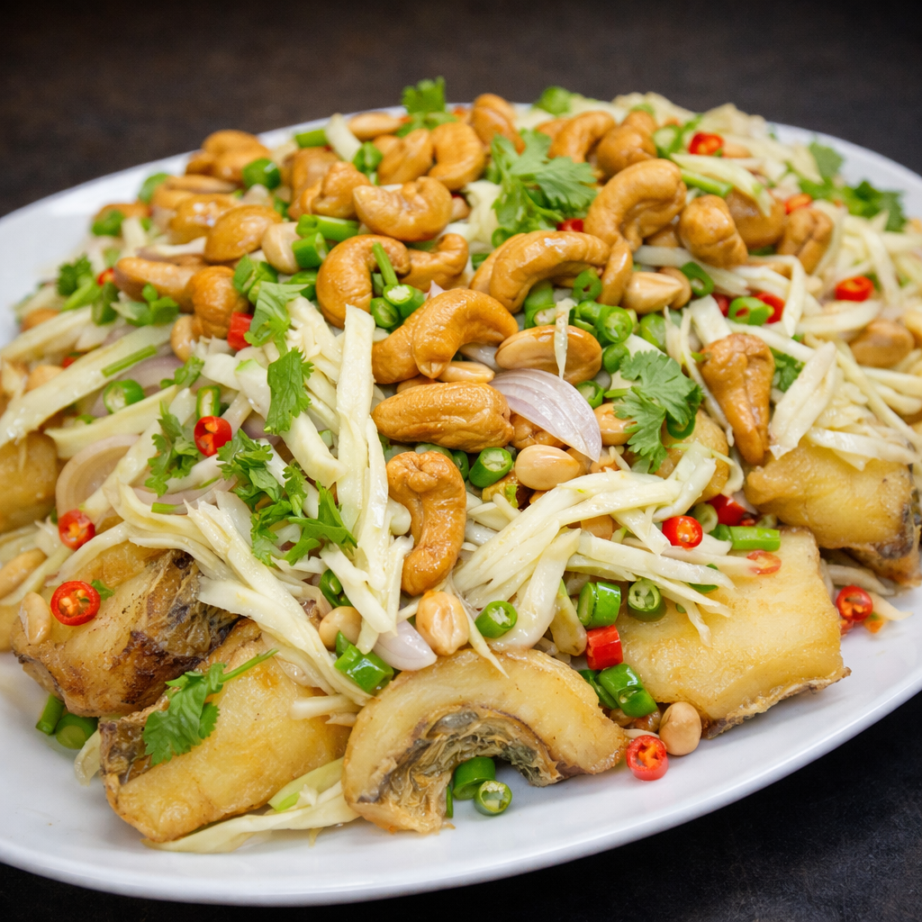 ปลาเกล็ดทองยำมะม่วง