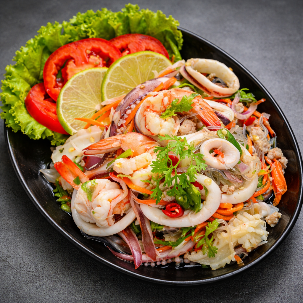 ยำวุ้นเส้นทะเลรวม