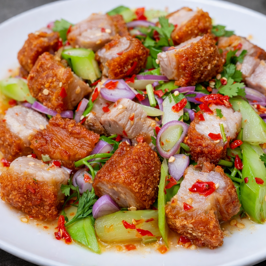 ยำหมูกรอบ